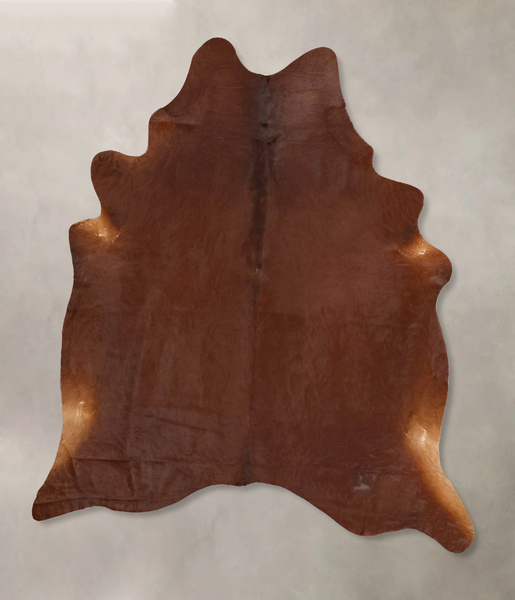 Solid Brown Cowhide Rug #B12952