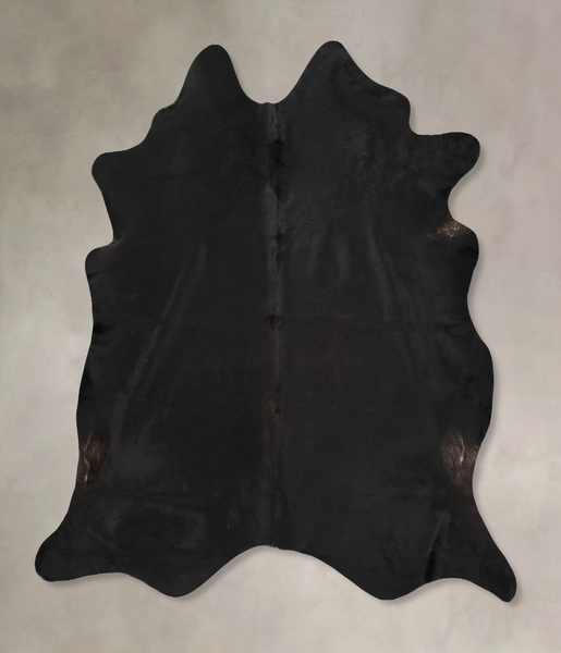 Solid Black Cowhide Rug #B12960