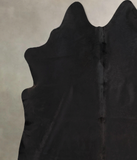 Solid Black Cowhide Rug #B12960