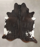 Chocolate and White Cowhide Rug #B1297