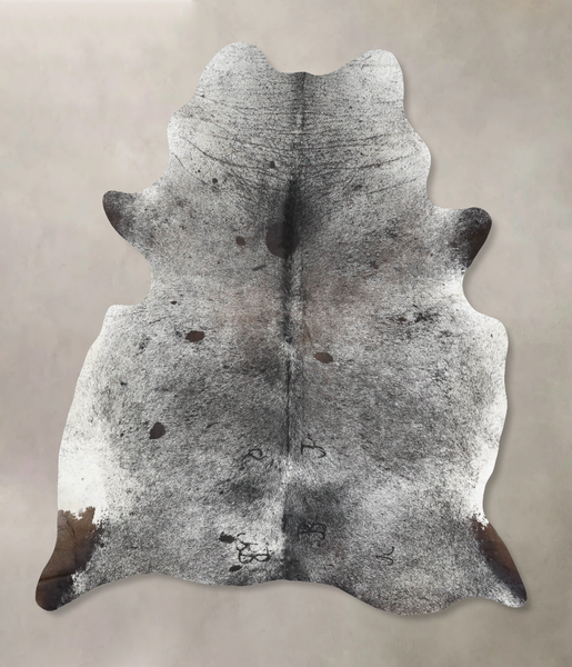 Salt and Pepper Black Cowhide Rug #B13051
