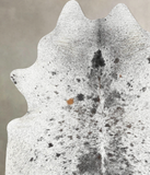 Salt and Pepper Black Cowhide Rug #B13093