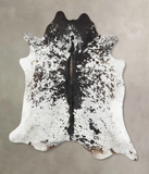 Salt and Pepper Black Cowhide Rug #B13165