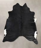 Solid Black Cowhide Rug #B13208