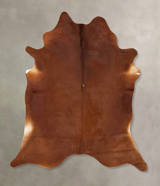 Solid Brown Cowhide Rug #B13211