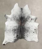 Salt and Pepper Black Cowhide Rug #B13233
