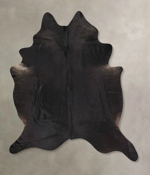 Solid Black Cowhide Rug #B13284