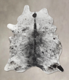 Salt and Pepper Black Cowhide Rug #B13292