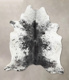 Salt and Pepper Black Cowhide Rug #B13297