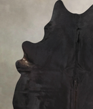 Solid Black Cowhide Rug #B13343