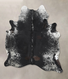 Salt and Pepper Black Cowhide Rug #B13359