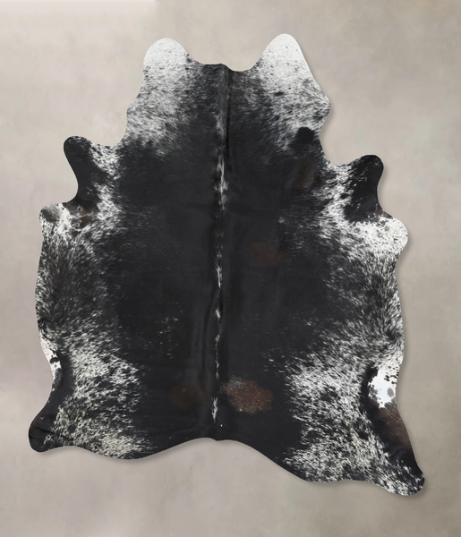Salt and Pepper Black Cowhide Rug #B13359