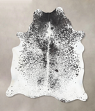 Salt and Pepper Black Cowhide Rug #B13360