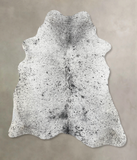 Salt and Pepper Black Cowhide Rug #B13400