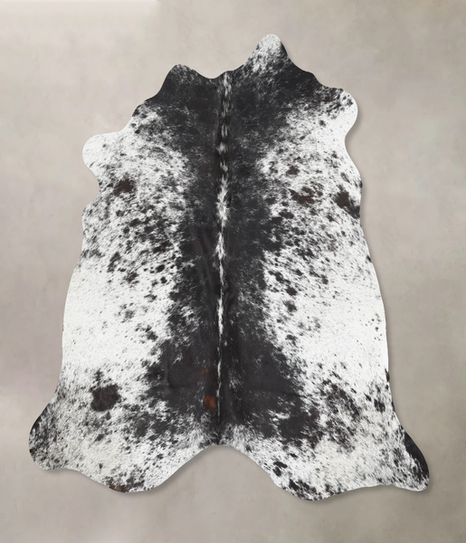 Salt and Pepper Black Cowhide Rug #B13404