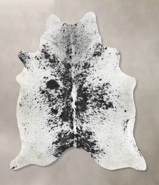 Salt and Pepper Black Cowhide Rug #B13425