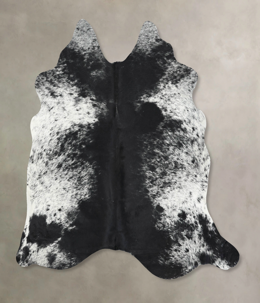 Salt and Pepper Black Cowhide Rug #B13436