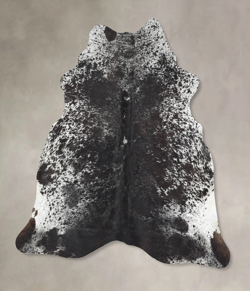 Salt and Pepper Black Cowhide Rug #B13449