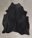 Solid Black Cowhide Rug #B13541