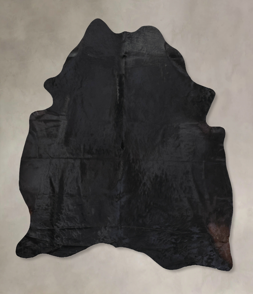 Solid Black Cowhide Rug #B13541