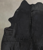 Solid Black Cowhide Rug #B13541
