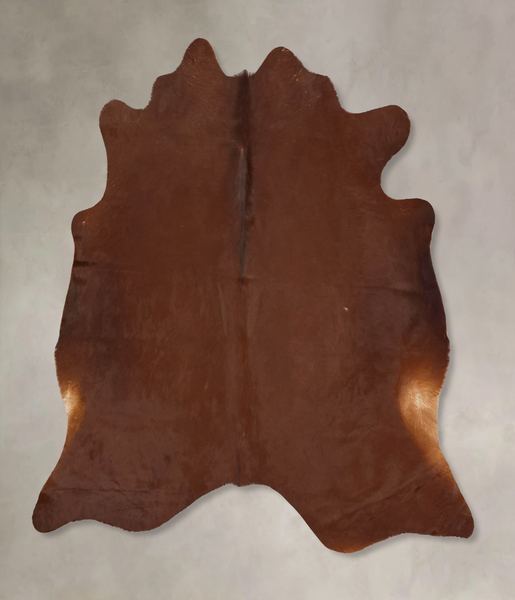Solid Brown Cowhide Rug #B13544