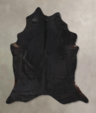 Solid Black Cowhide Rug #B13552