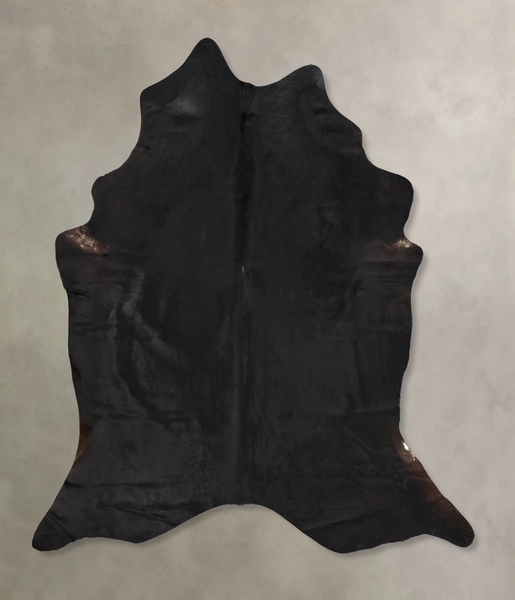 Solid Black Cowhide Rug #B13552