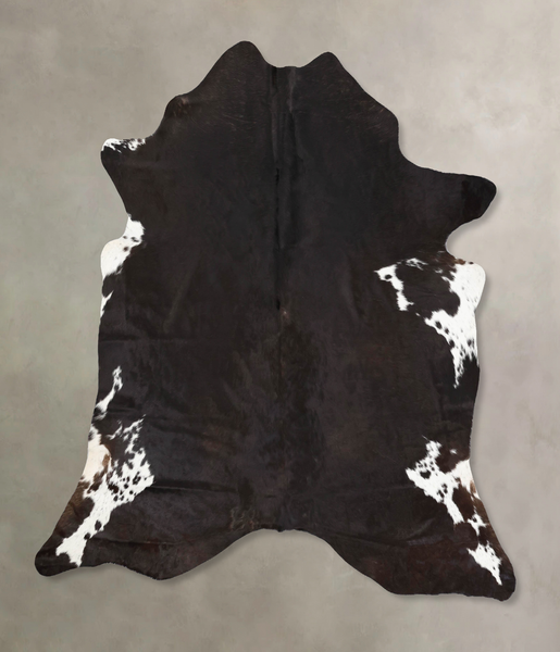 Chocolate and White Cowhide Rug #B13563