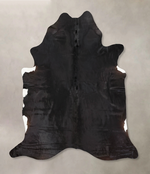 Solid Black Cowhide Rug #B13576