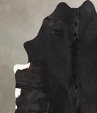 Solid Black Cowhide Rug #B13576