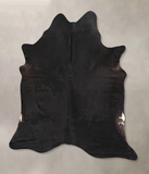 Solid Black Cowhide Rug #B13622