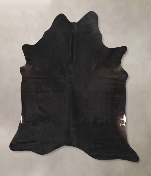 Solid Black Cowhide Rug #B13622