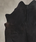 Solid Black Cowhide Rug #B13622
