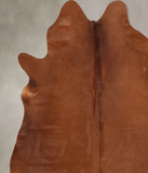 Solid Brown Cowhide Rug #B13639