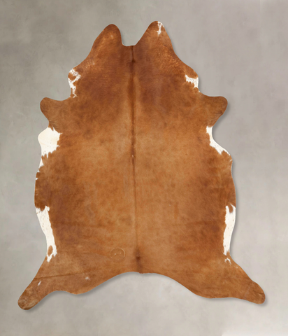 Brown and White Regular Cowhide Rug #B13657