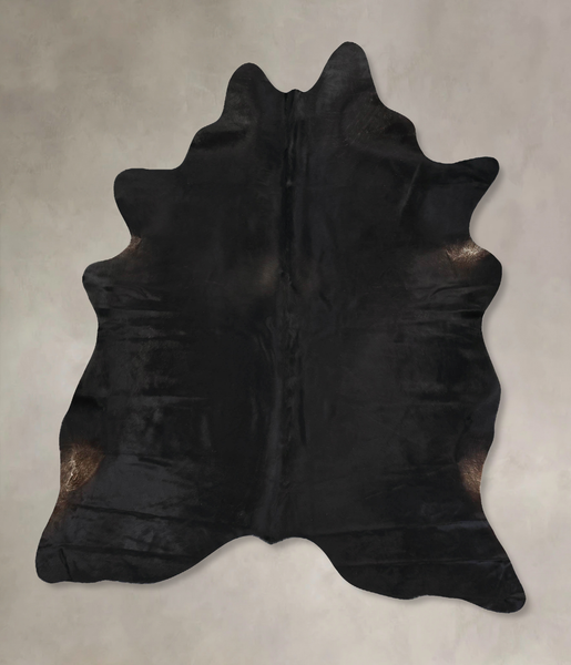 Solid Black Cowhide Rug #B13702