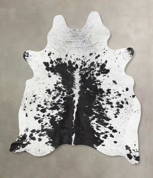 Salt and Pepper Black Cowhide Rug #B13927