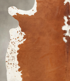 Brown and White Regular Cowhide Rug #B1395