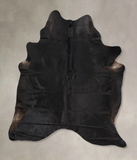 Solid Black Cowhide Rug #B13964