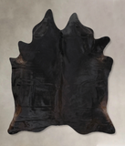 Solid Black Cowhide Rug #B13994