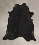Solid Black Cowhide Rug #B14041