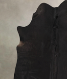 Solid Black Cowhide Rug #B14041