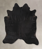 Solid Black Cowhide Rug #B14069