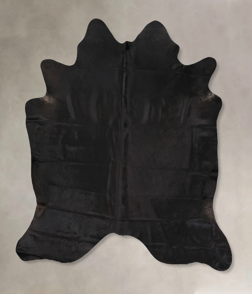 Solid Black Cowhide Rug #B14069