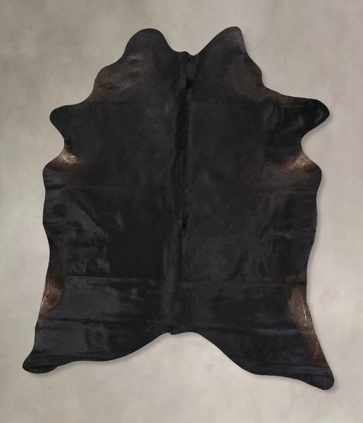 Solid Black Cowhide Rug #B14072