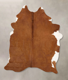Brown and White Regular Cowhide Rug #B14082