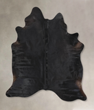 Solid Black Cowhide Rug #B14091