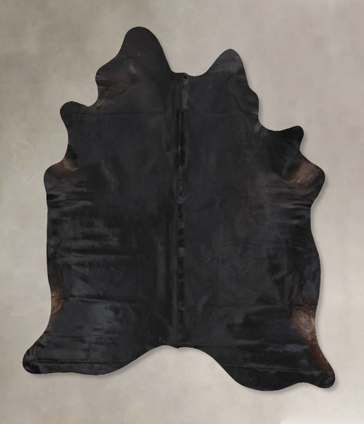 Solid Black Cowhide Rug #B14091