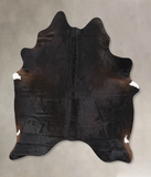 Solid Black Cowhide Rug #B14096